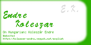 endre koleszar business card